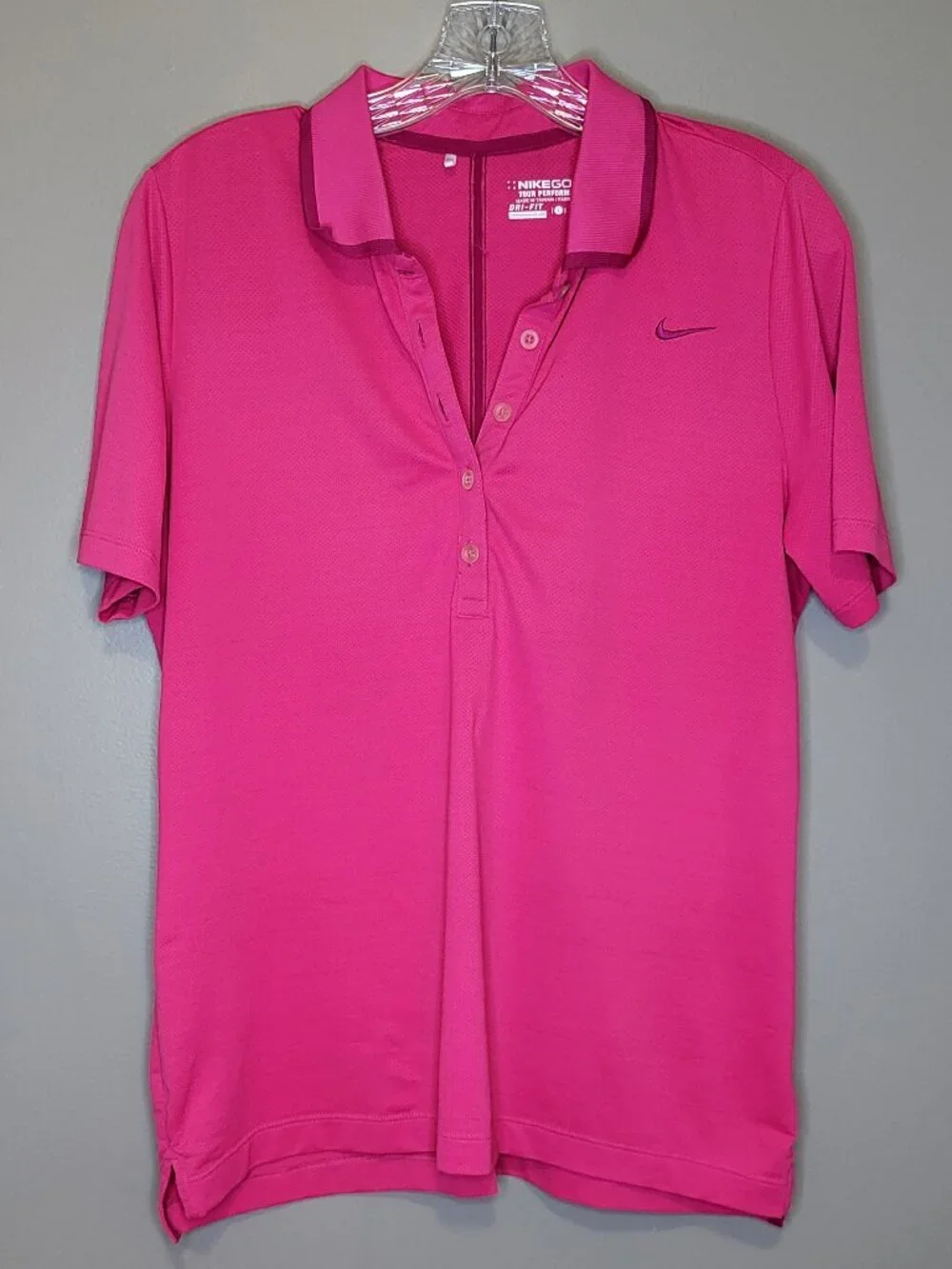 Nike Golf Dri-FIT Tour Performance Pink Short Sleeve Polo Shirt Women's Large